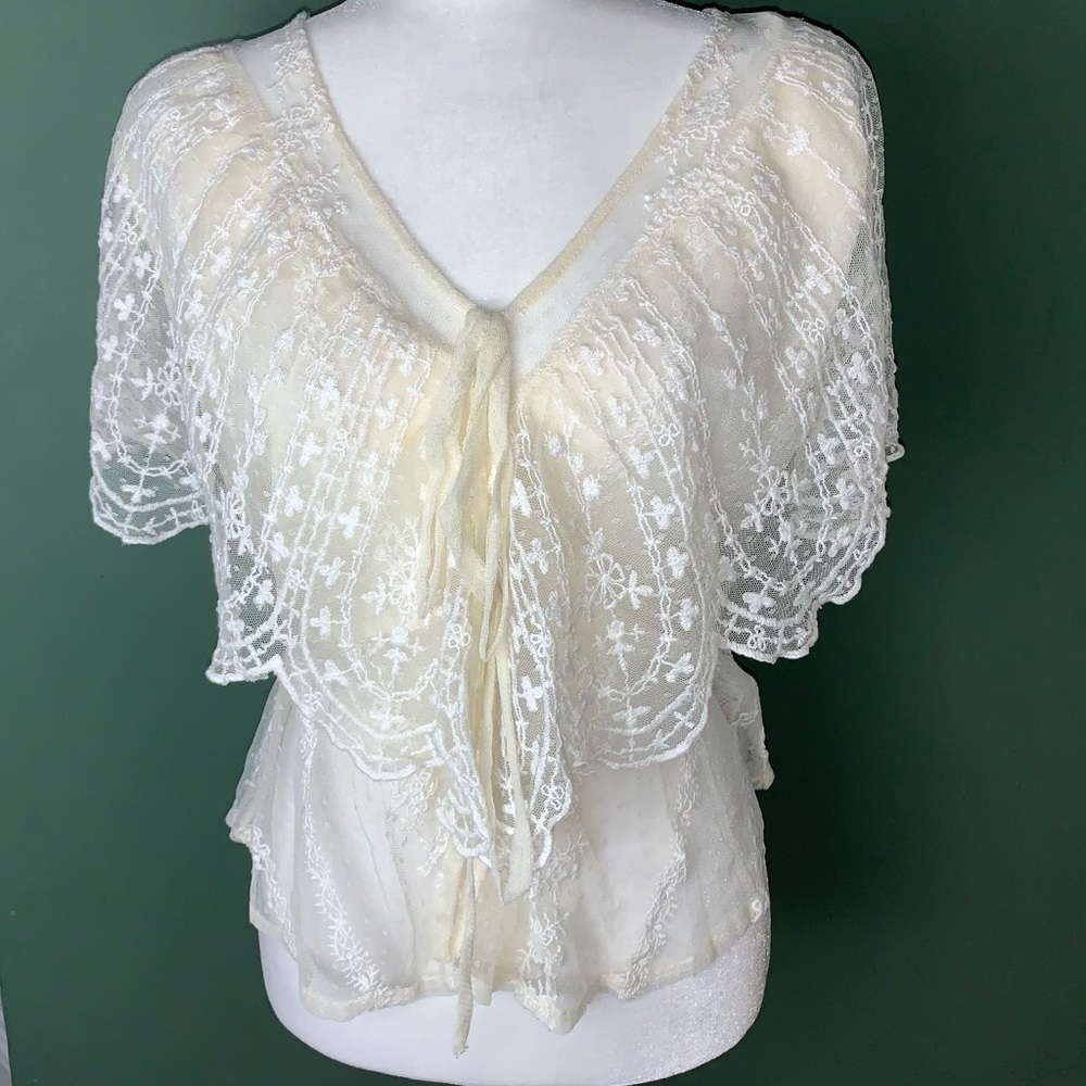 Topshop Lace Embroidered Shirt NWOT
